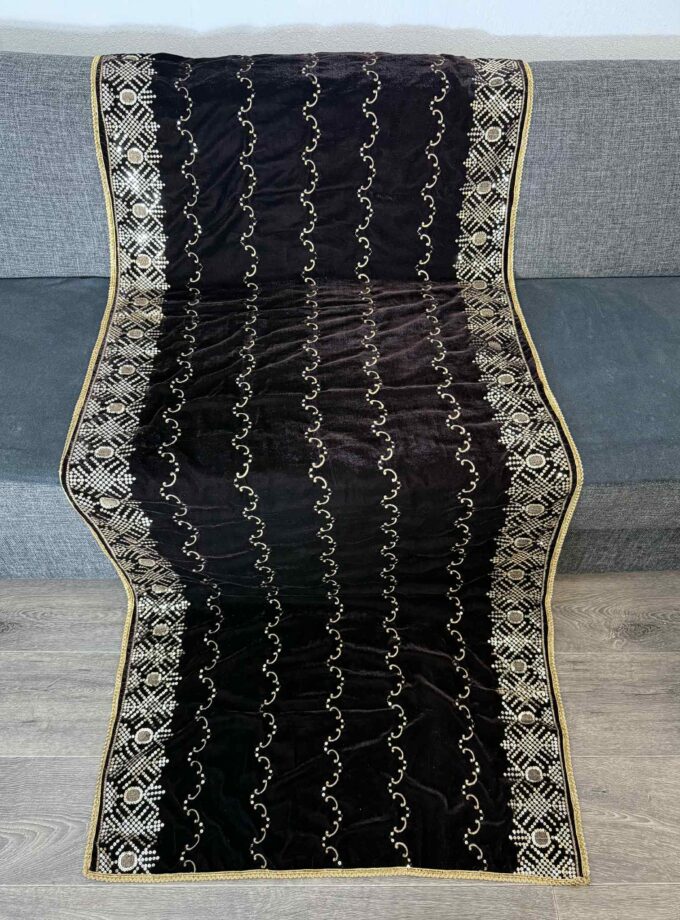 Velvet shawl- bruin 14815