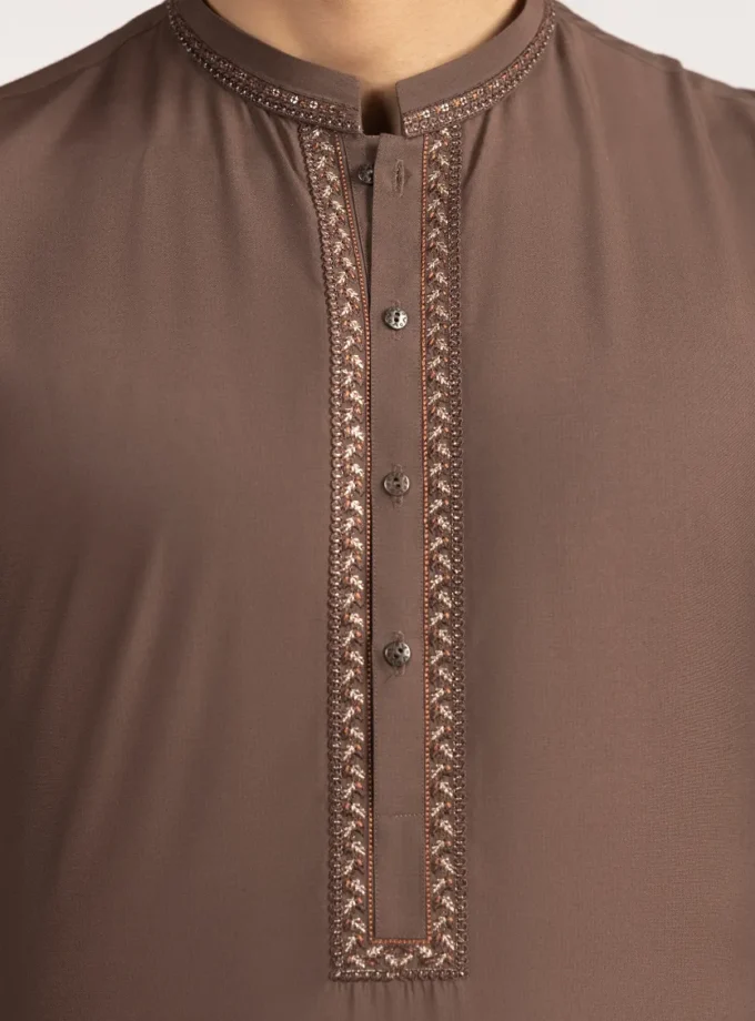 Junaid Jamshed shalwaar kameez - brown 14414
