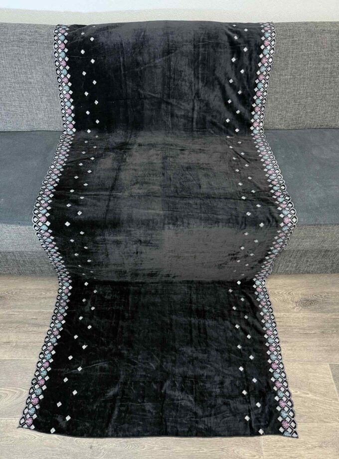 Velvet shawl- zwart 14822