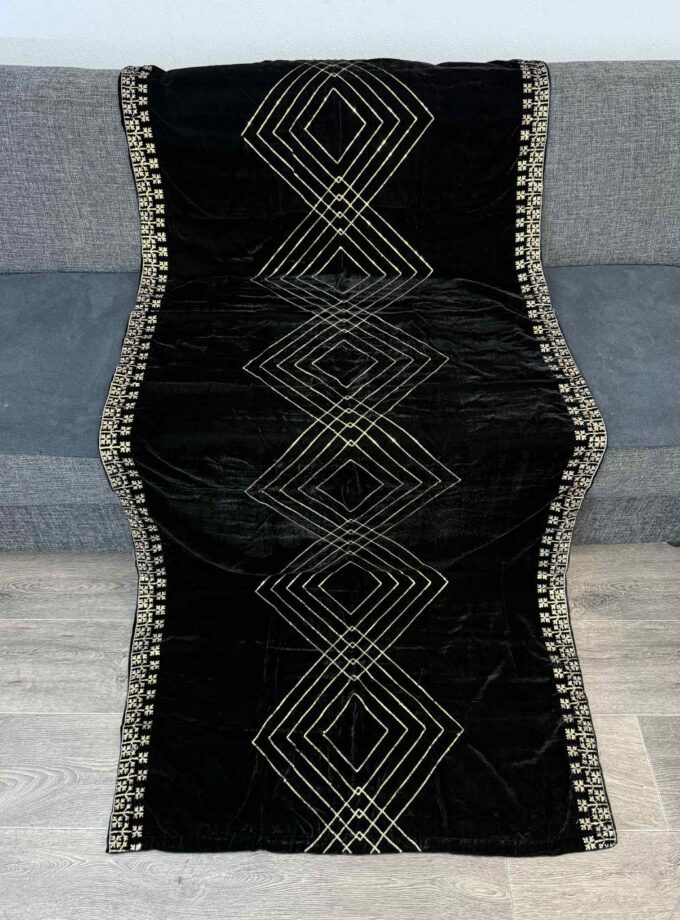 Velvet shawl- zwart 14870