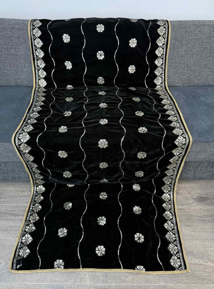 Velvet shawl- zwart 14830