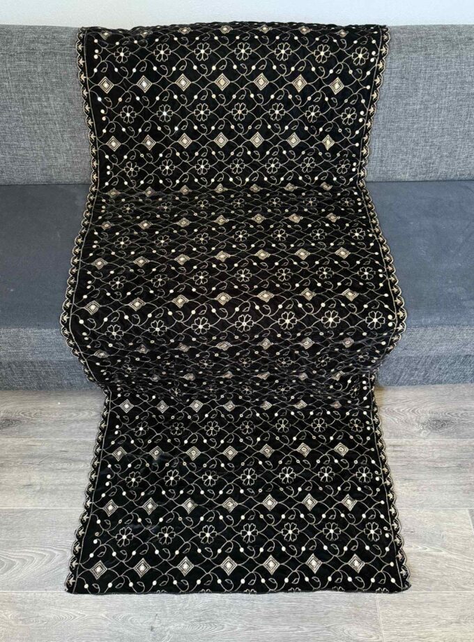 Velvet shawl- zwart 14769