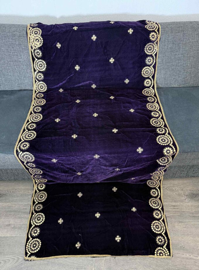 Velvet shawl- navy blue 14797