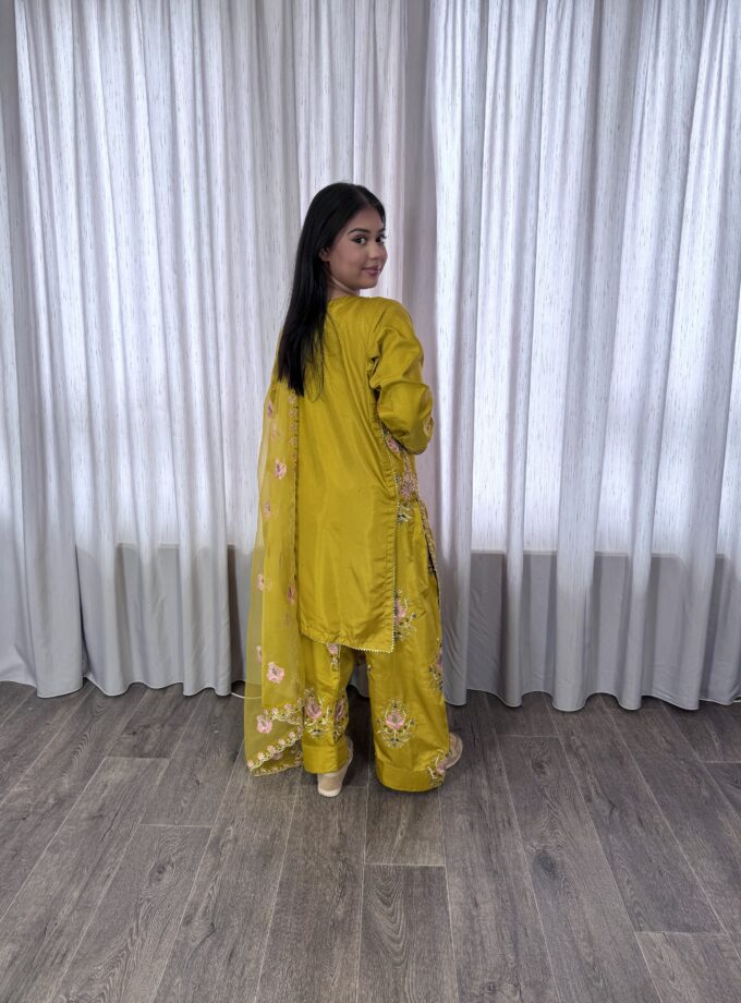 Farshi shalwaar parrot green - 3delig 2209