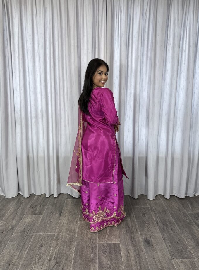 Raw silk plazzo suit - 3 delig 2210