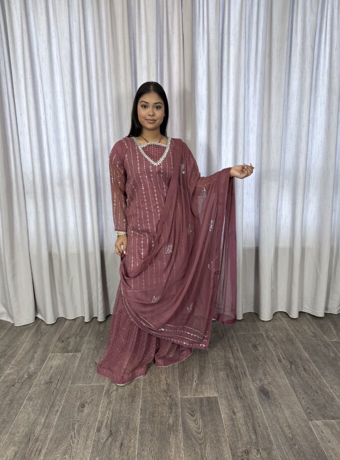 Gharara mukesh chiffon- 3 delig 2212