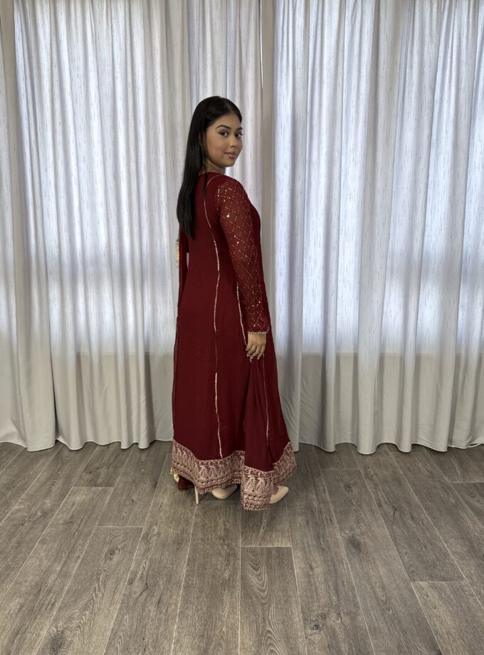 Mona chiffon maxi bordeaux- 3delig 2213