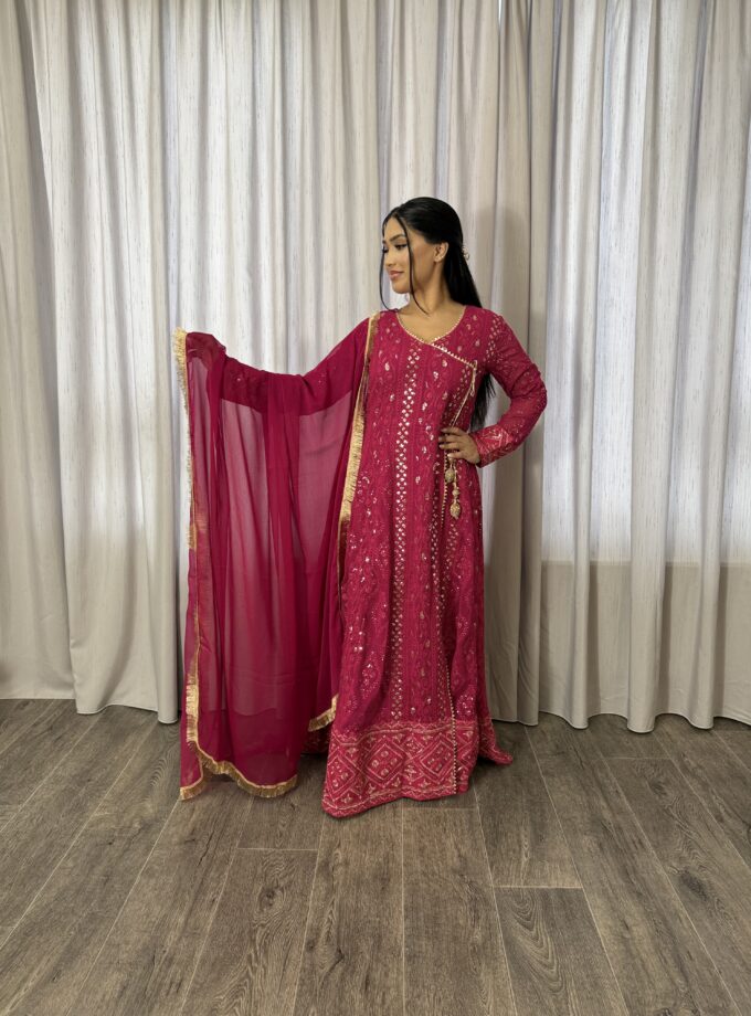 Mona maxi anraka stijl fuchsia - 3delig  2215