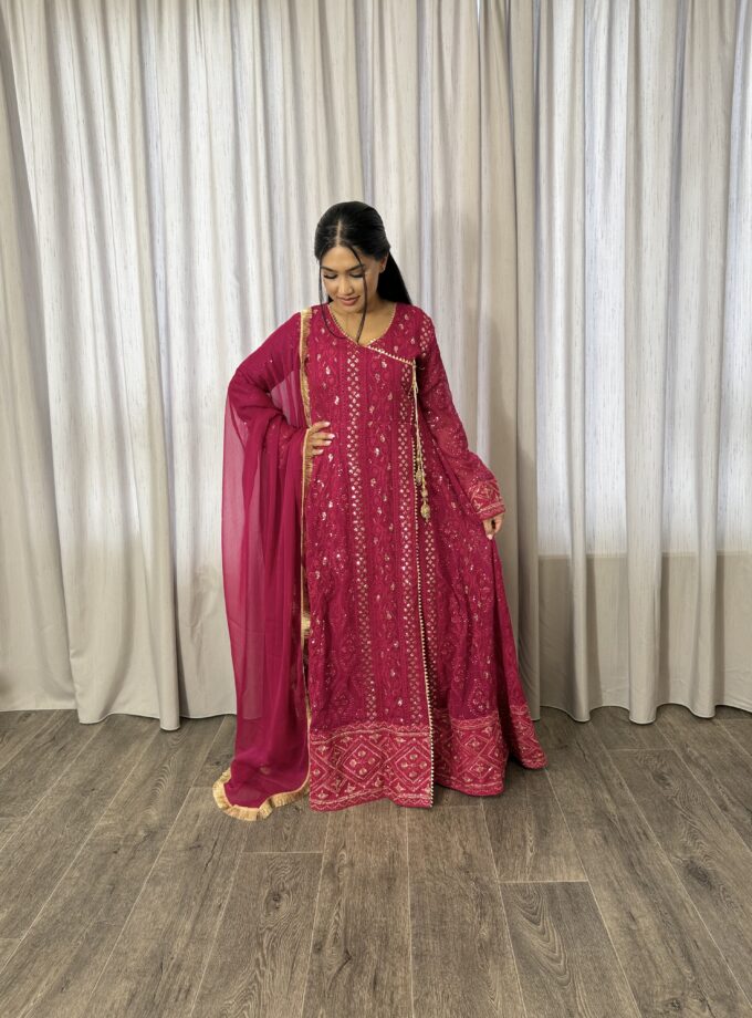 Mona maxi anraka stijl fuchsia - 3delig 2215