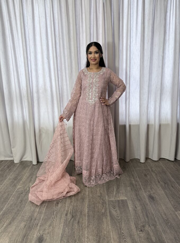 Mona maxi organza lila- driedelig 2225