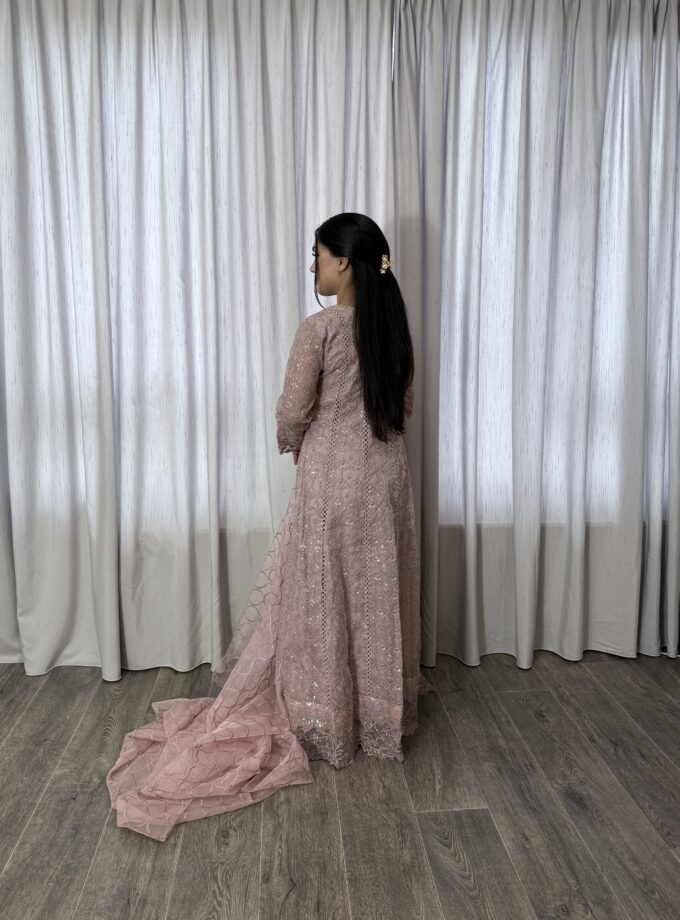 Mona maxi organza lila- driedelig 2225