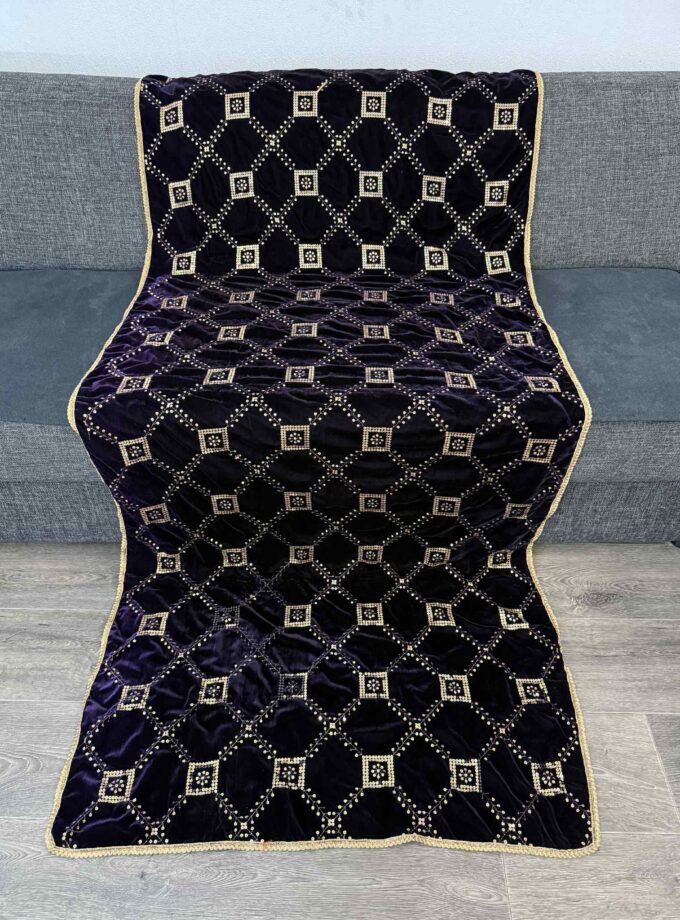 Velvet shawl- paars 14866