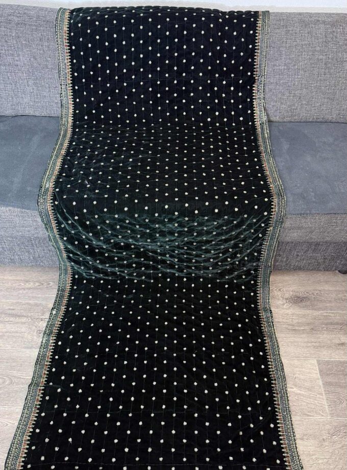 Velvet shawl- groen 14790