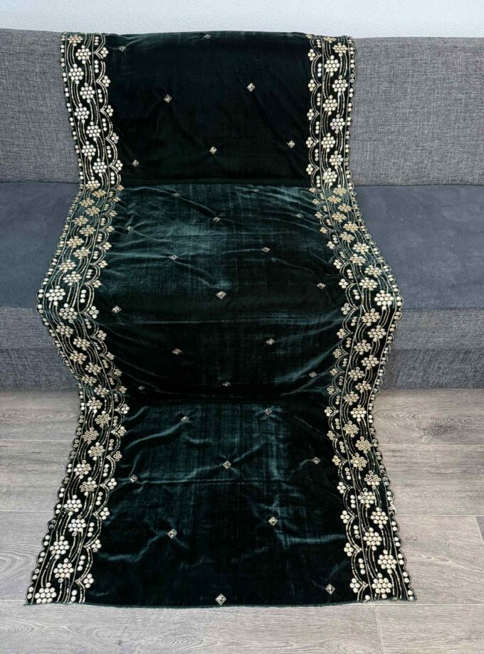 Velvet shawl- groen 14840