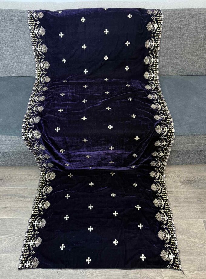 Velvet shawl- paars 14811