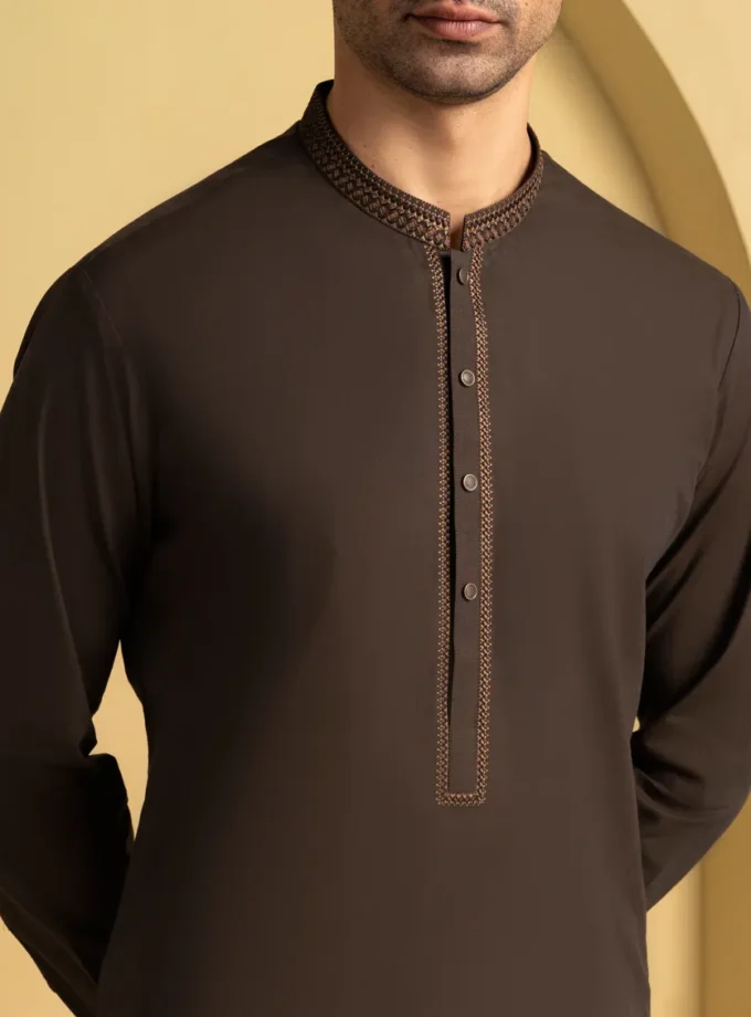 Junaid Jamshed shalwaar kameez - brown 14618 maat XL