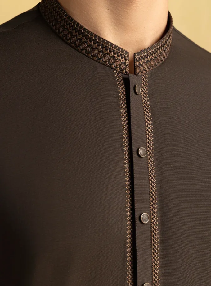 Junaid Jamshed shalwaar kameez - brown 14618 maat XL