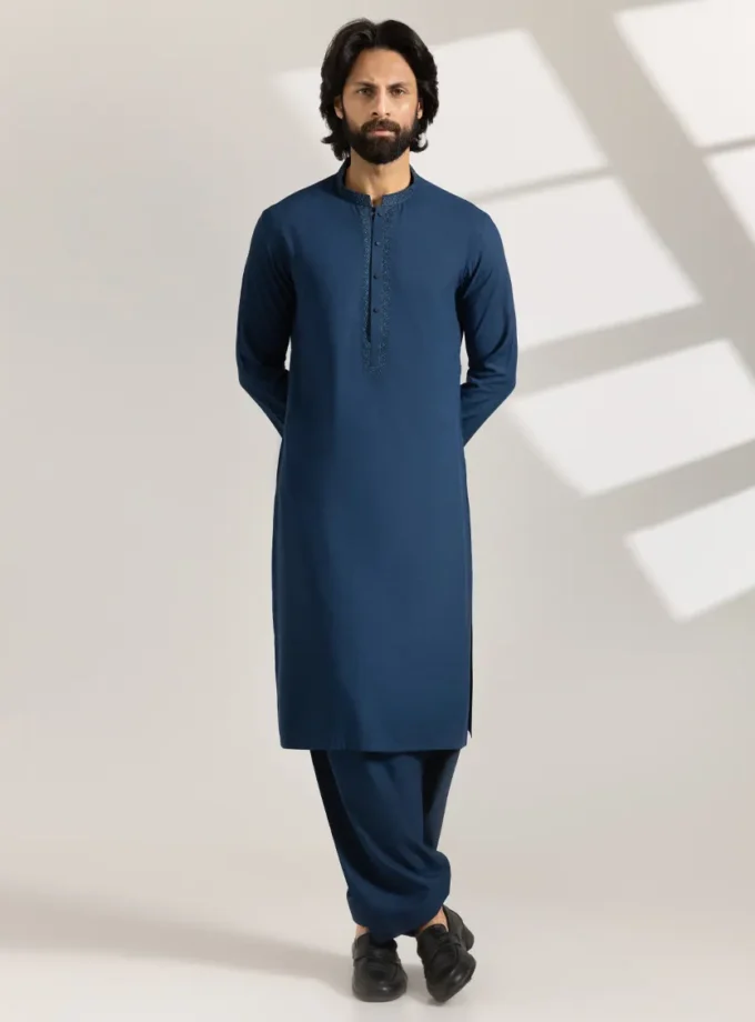 Junaid Jamshed shalwaar kameez - dark blue 14466