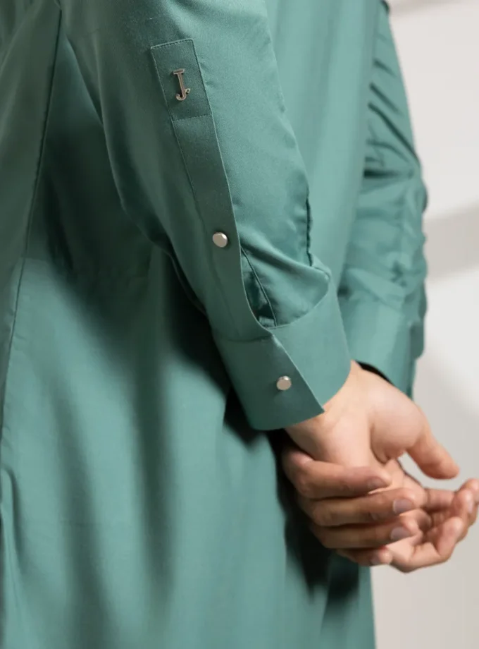 Junaid Jamshed shalwaar kameez - green 14395 maat S M en L