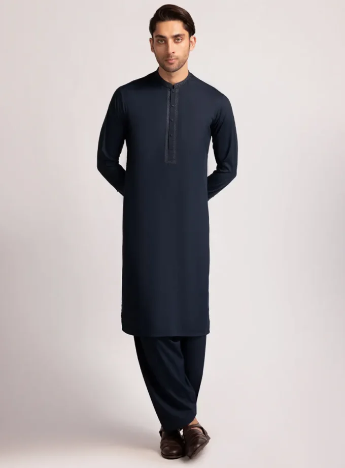Junaid Jamshed shalwaar kameez - dark blue 14457