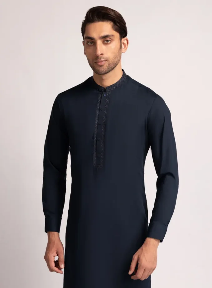 Junaid Jamshed shalwaar kameez - dark blue 14457