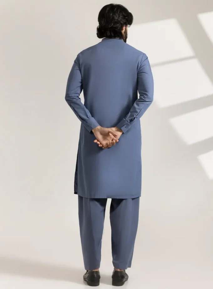 Junaid Jamshed shalwaar kameez - greyish blue 14546 maat L