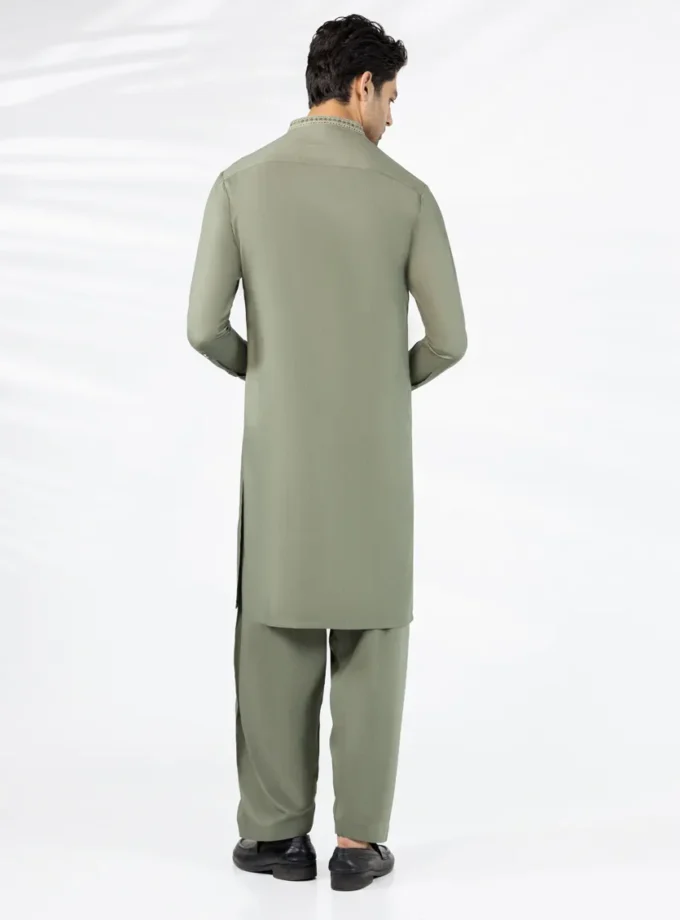 Junaid Jamshed shalwaar kameez - green 14590 maat XL