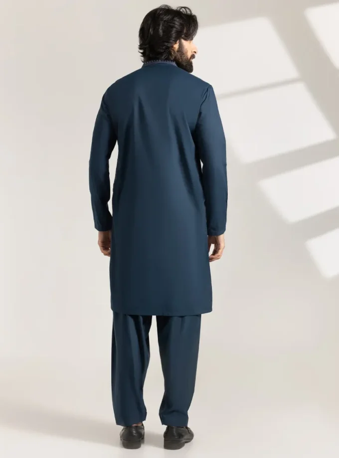 Junaid Jamshed shalwaar kameez - teal blended 14561 maat M en XL