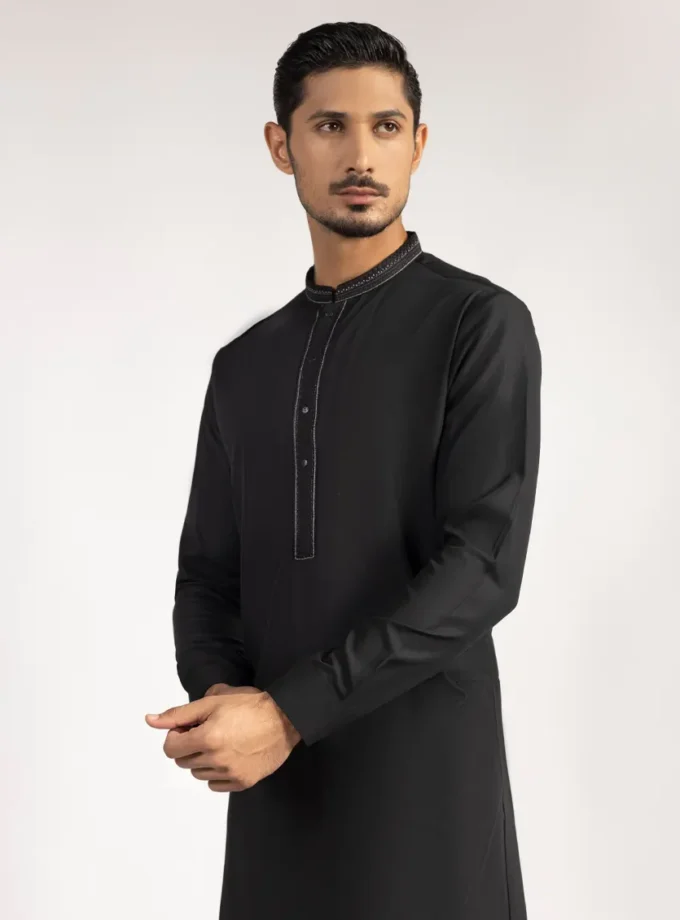 Junaid Jamshed shalwaar kameez - black alleen maat XS 14501