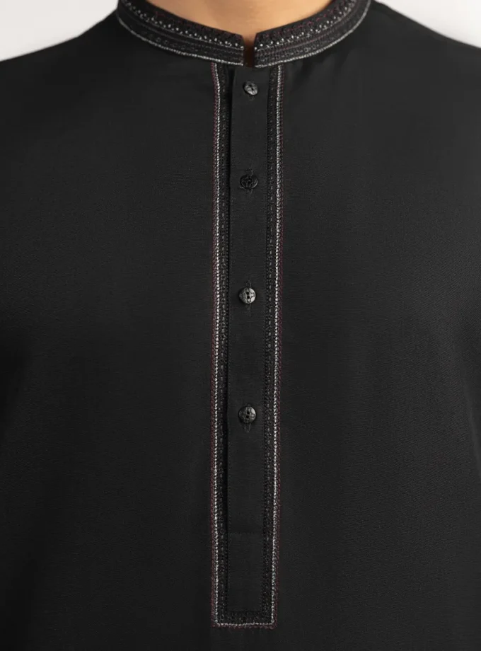 Junaid Jamshed shalwaar kameez - black alleen maat XS 14501