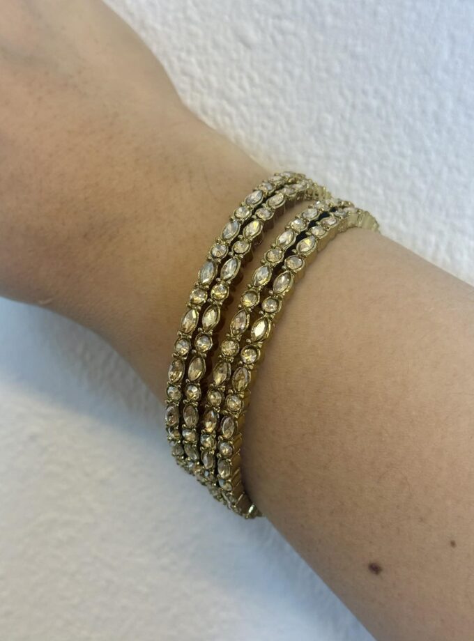 Set van 4 polki stones armbanden- goud