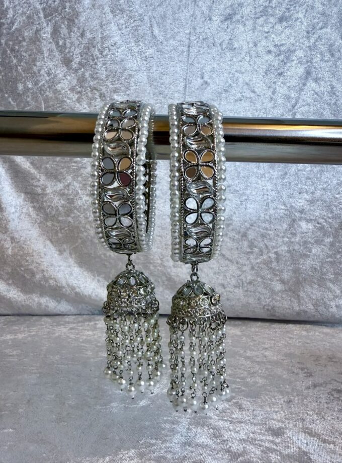 Karay met jhumka - zilver lang