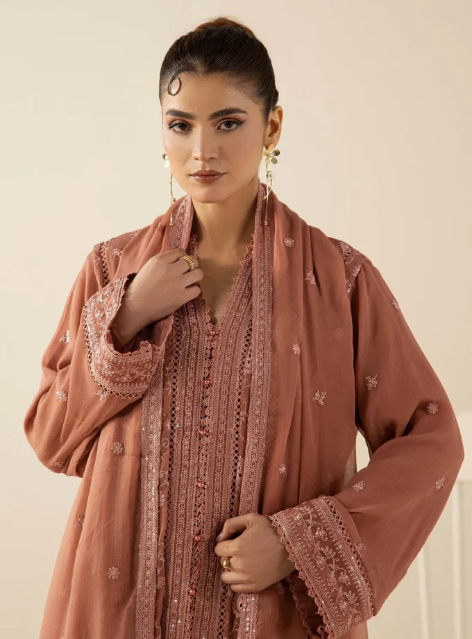 Adan Libas chiffon gown oudroze- 3delig