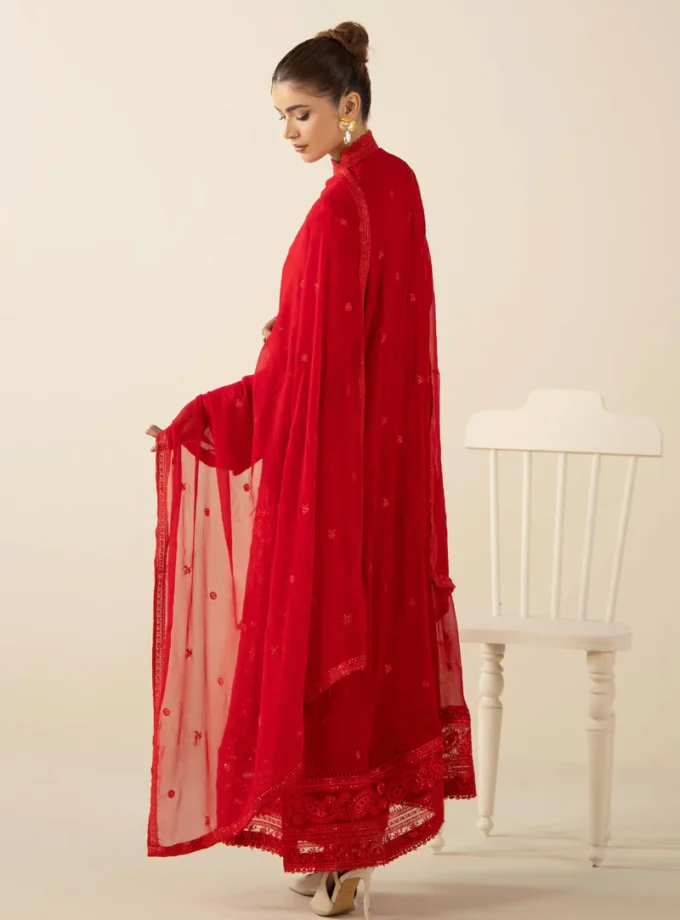 Adan Libas chiffon gown rood- 3delig