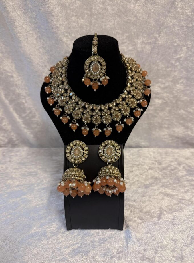 Sieradenset goud met oranje- 14949