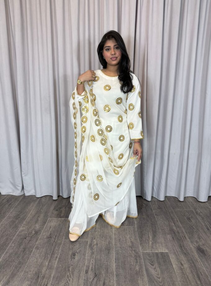 Moeder dochter combi chiffon sharara - wit