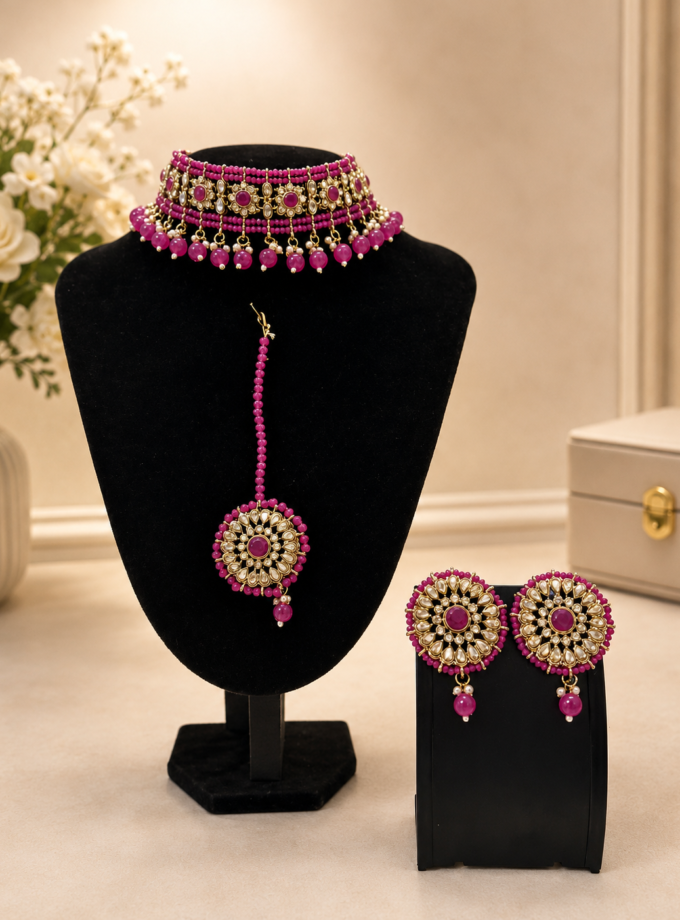 Sieradenset 1029- fuchsia
