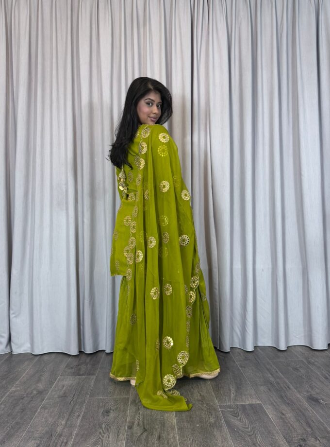 Moeder dochter combi chiffon sharara - groen