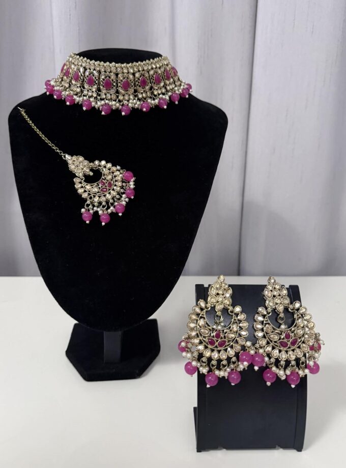 Sieradenset 1032- fuchsia