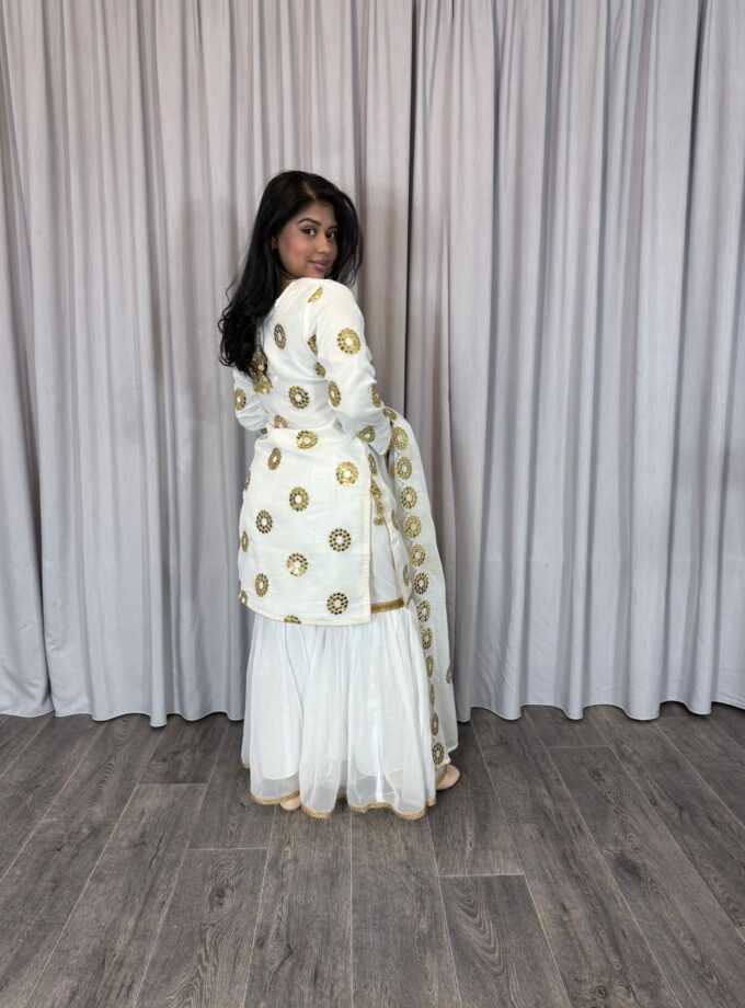 Moeder dochter combi chiffon sharara - wit