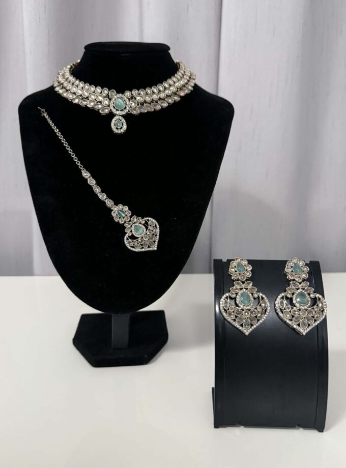 Sieradenset 1033- kundan mintgroen