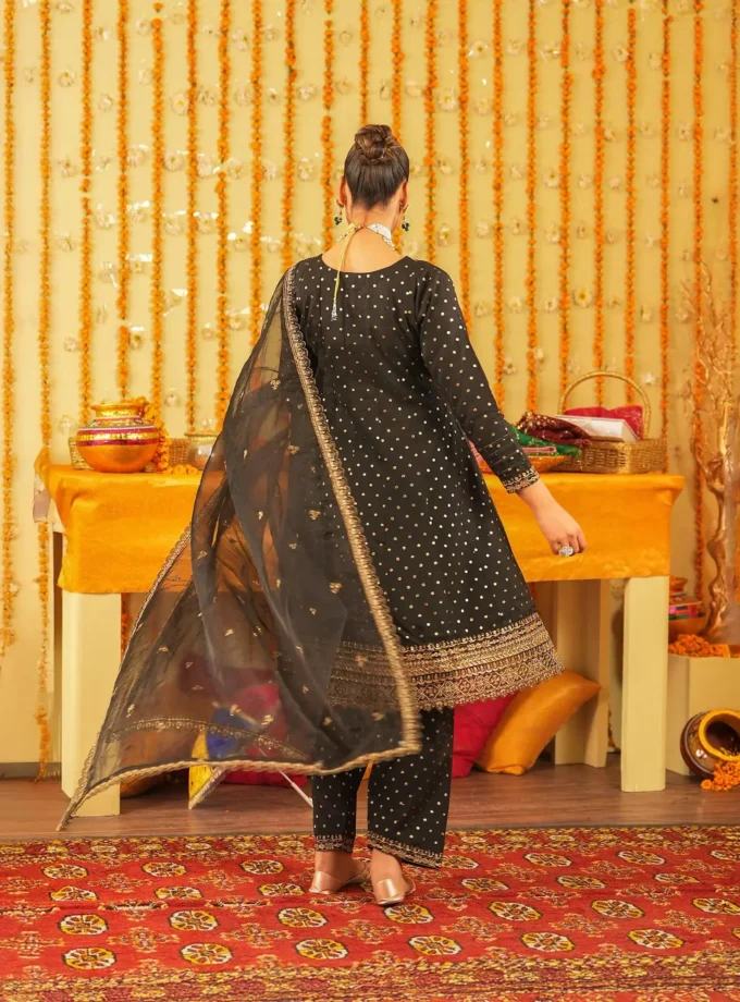 Shaposh Chambray bindi frok- 3 delig zwart