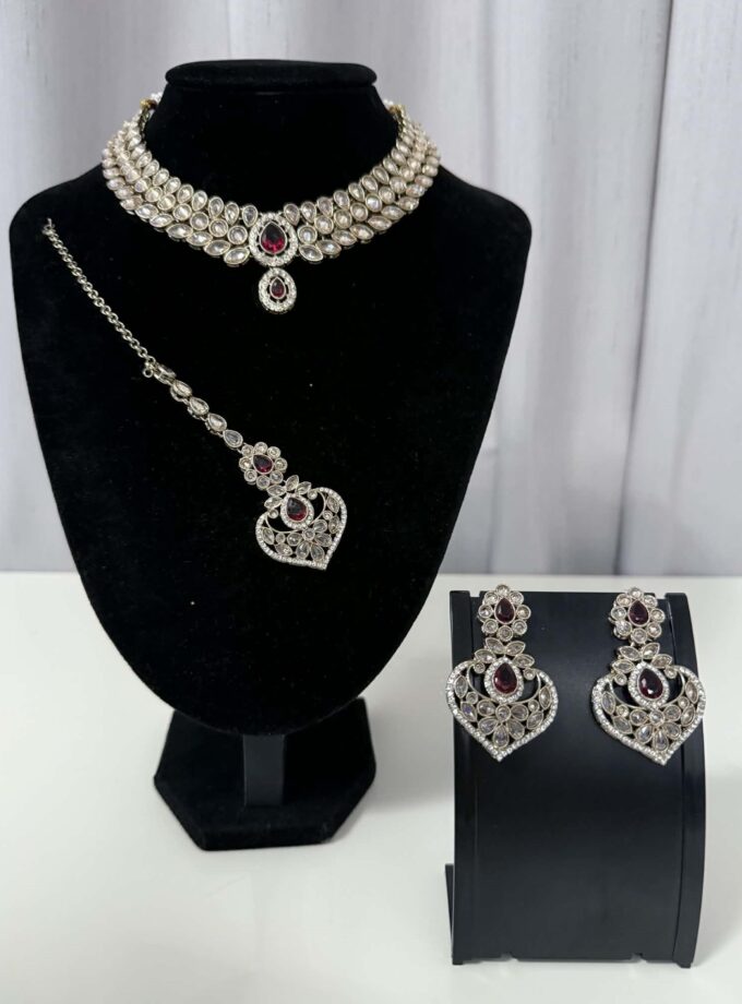 Sieradenset 1025- kundan magenda