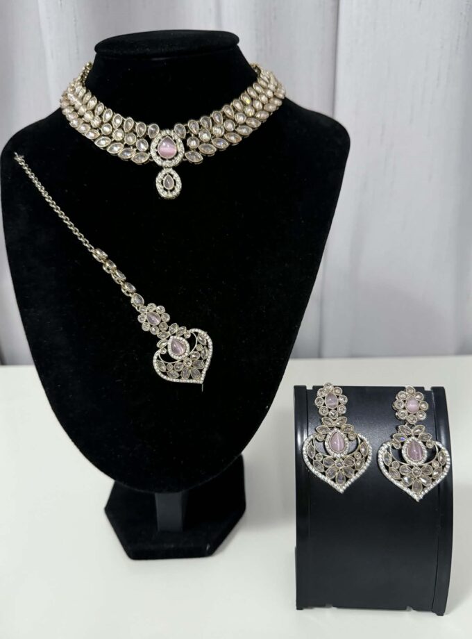 Sieradenset 1023- kundan roze