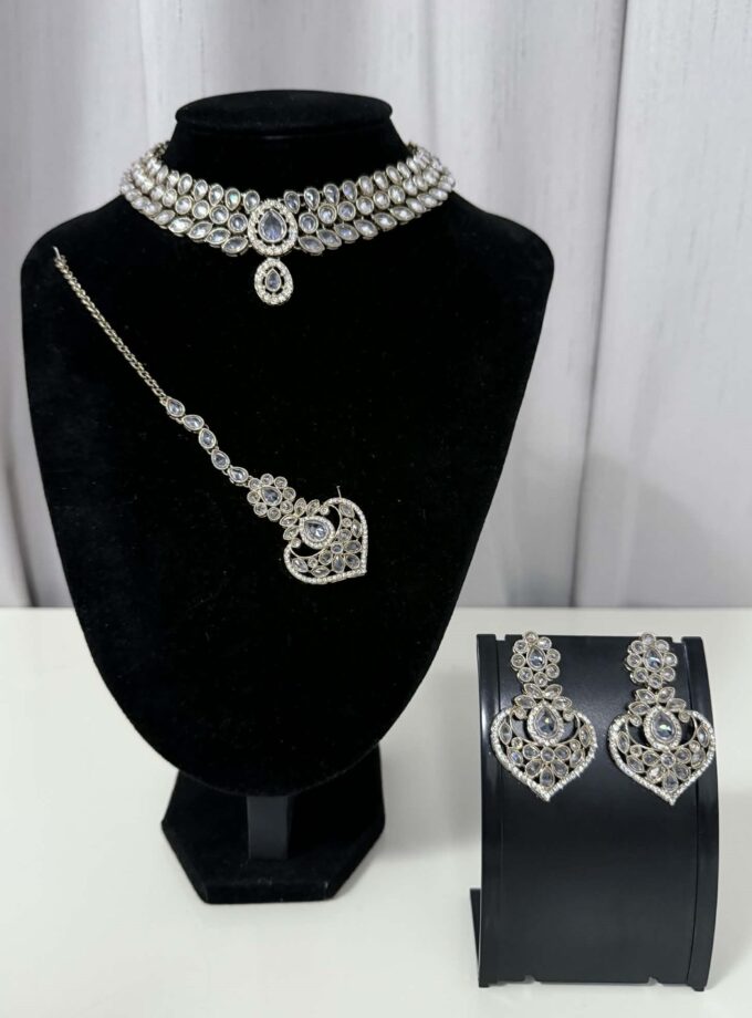 Sieradenset 1021- kundan zilver