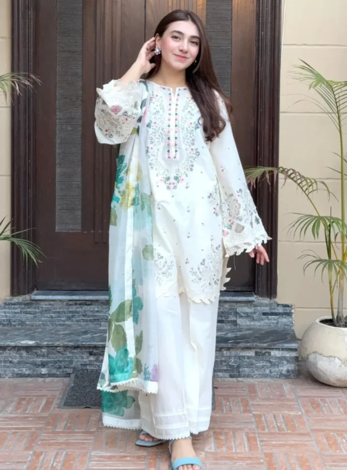 Zarqun fancy lawn suit - 1611