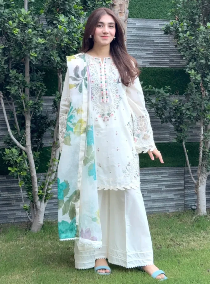 Zarqun fancy lawn suit - 1611