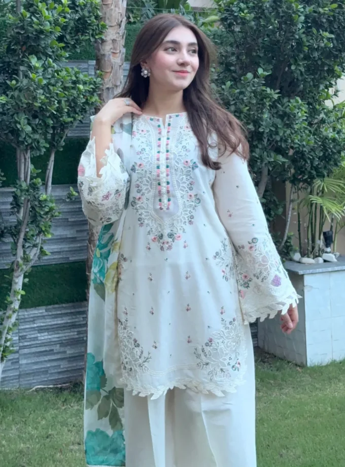 Zarqun fancy lawn suit - 1611