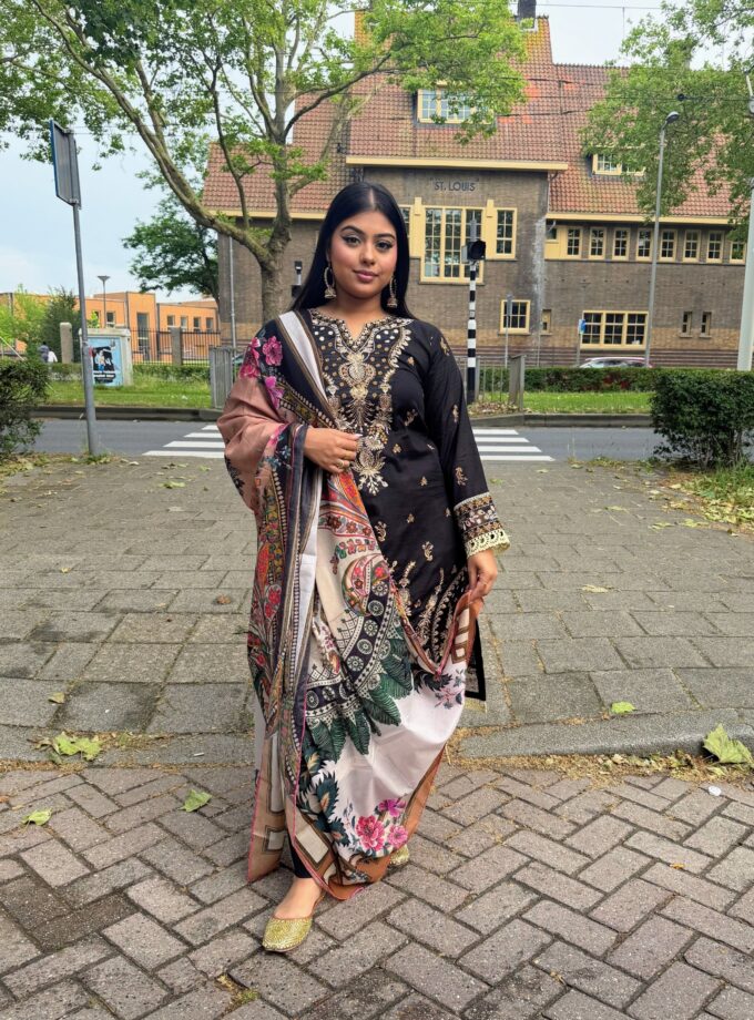 Johra lawn suit met lawn dupatta - Amber