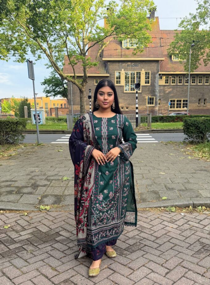 Johra lawn suit met lawn dupatta - Zeenat